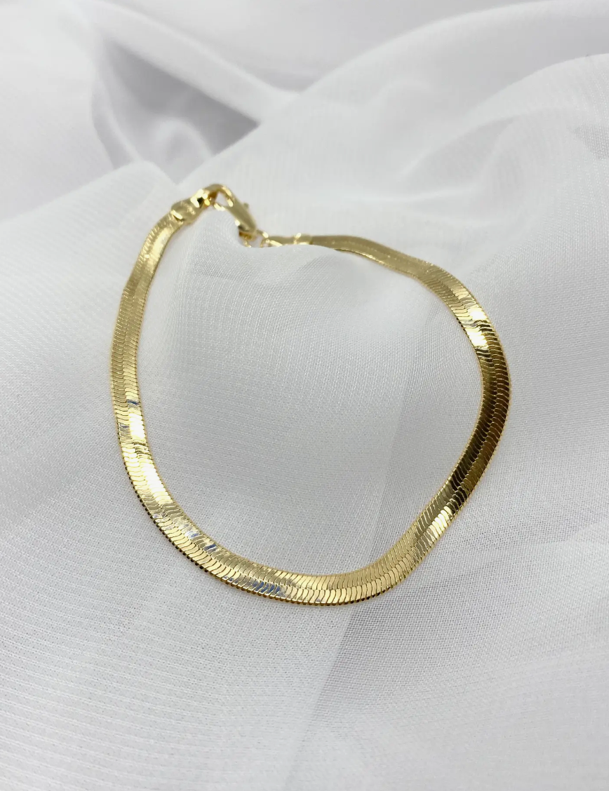 Remy Gold Filled Flat Chain Bracelet